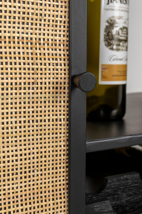 Opbergkast Wijnkast Guuji High MDF Zwart 80x38 cm-Opbergkasten-Creating Home