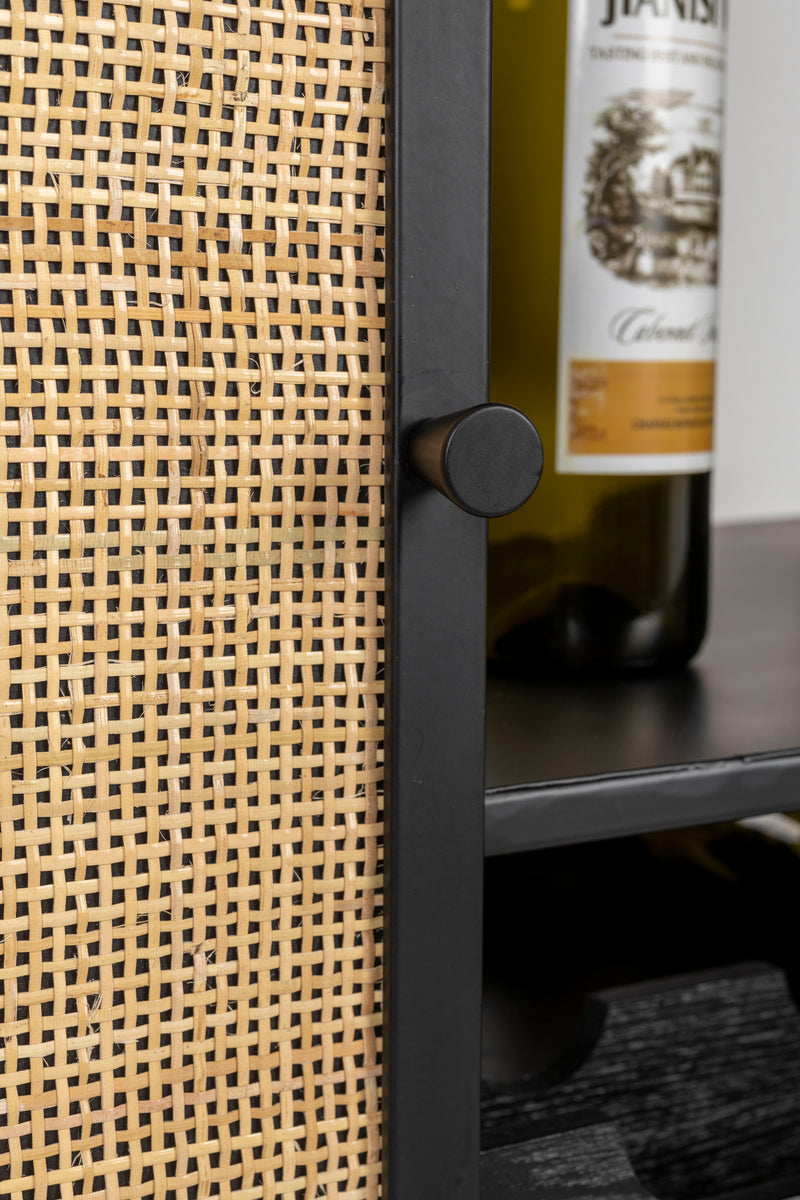 Opbergkast Wijnkast Guuji High MDF Zwart 80x38 cm-Wijnkasten-Creating Home
