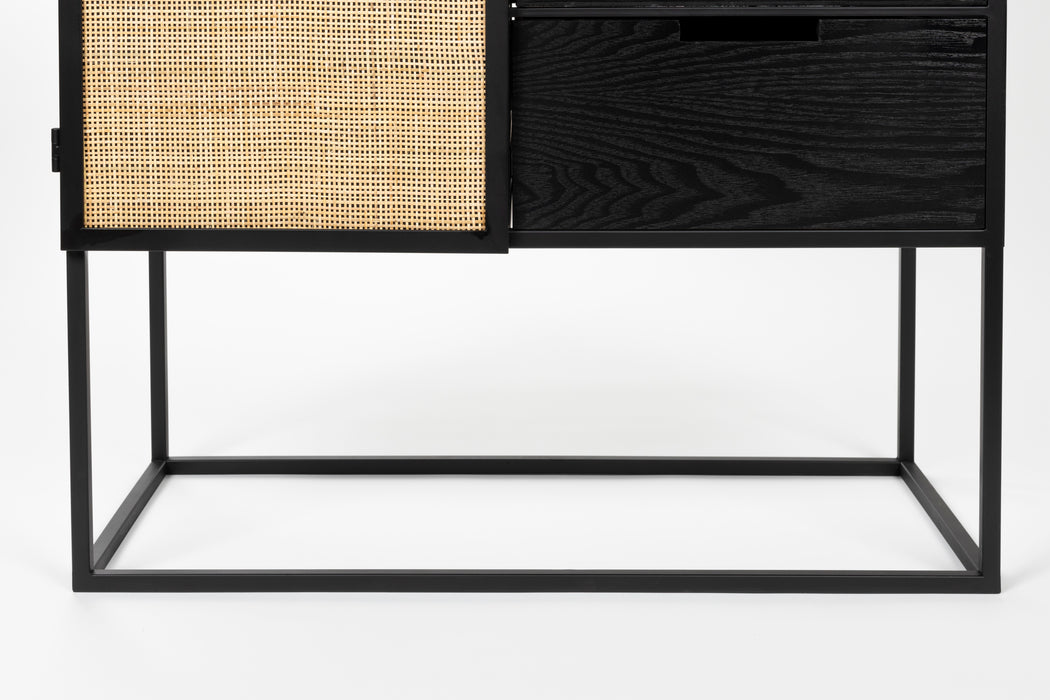 Opbergkast Wijnkast Guuji High MDF Zwart 80x38 cm-Wijnkasten-Creating Home