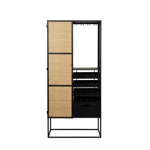 Opbergkast Wijnkast Guuji High MDF Zwart 80x38 cm-Wijnkasten-Creating Home