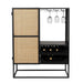 Opbergkast Wijnkast Guuji Low MDF Zwart 80x38 cm-Wijnkasten-Creating Home