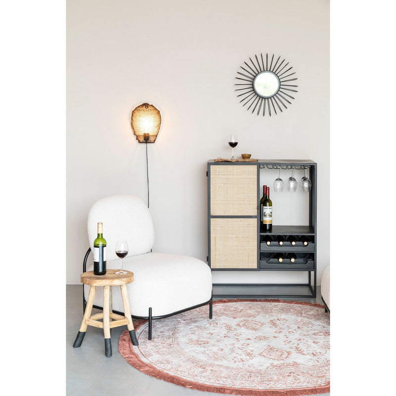 Opbergkast Wijnkast Guuji Low MDF Zwart 80x38 cm-Wijnkasten-Creating Home