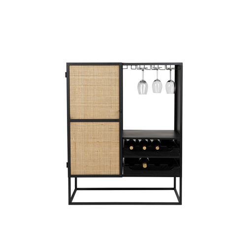 Opbergkast Wijnkast Guuji Low MDF Zwart 80x38 cm-Wijnkasten-Creating Home