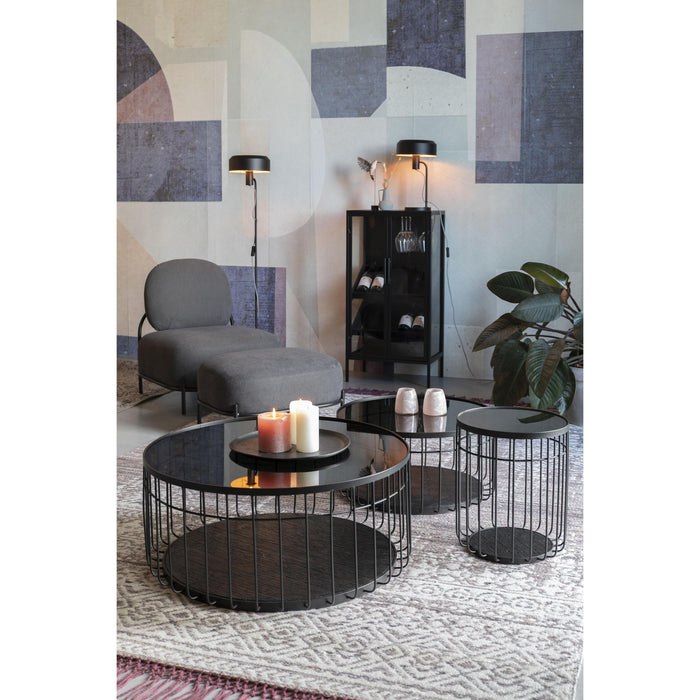 Opbergkast Wijnkast Rob Pine hout, Metaal Zwart 52x35 cm-Wijnkasten-Creating Home