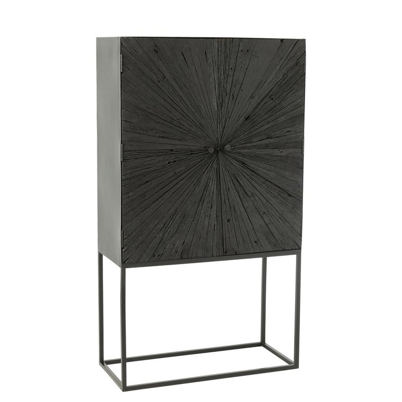 Opbergkast Zwart Recycled hout 40x90 cm-Opbergkasten-J-Line