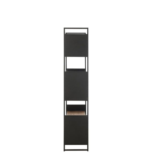 Opbergrek Gerecycled Hout Metaal Naturel Zwart 100x40x200 cm-Boekenkasten-J-Line
