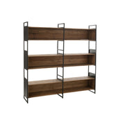 Opbergrek Gerecycled Hout Metaal Naturel Zwart 200x40x200 cm-Boekenkasten-J-Line