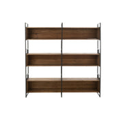 Opbergrek Gerecycled Hout Metaal Naturel Zwart 200x40x200 cm-Boekenkasten-J-Line