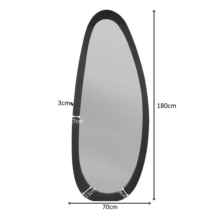 Organische spiegel Lou Zwart  Mangohout 180 cm