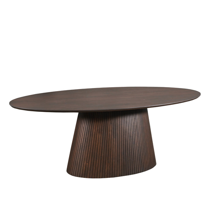 Ovale eettafel Solana Bruin Mangohout 210 cm