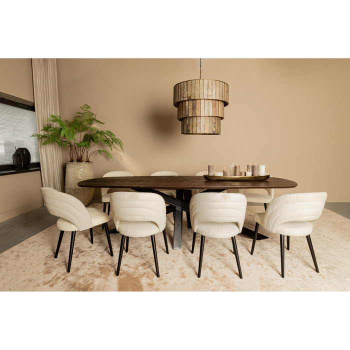 PTMD Abierto Wit Nanci Stof Eetkamerstoel-Eetkamerstoelen-PTMD