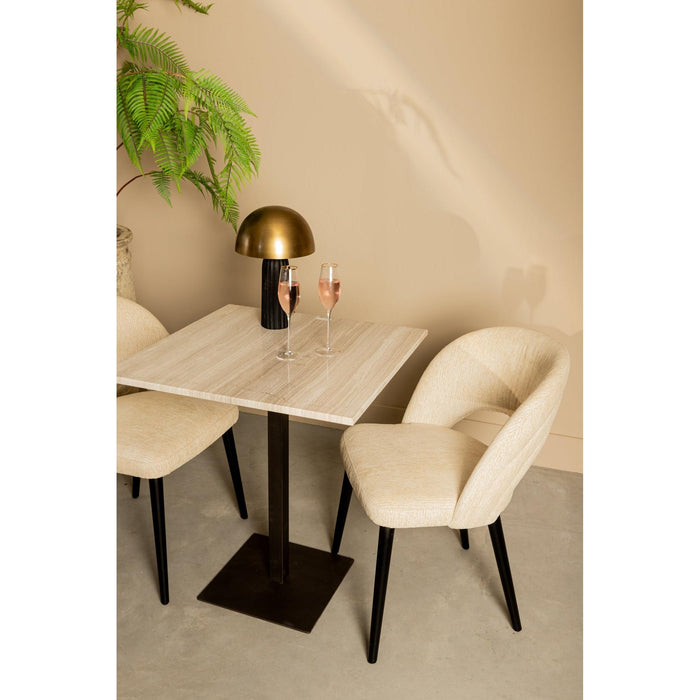 PTMD Abierto Zwart Nanci Stof Eetkamerstoel-Eetkamerstoelen-PTMD