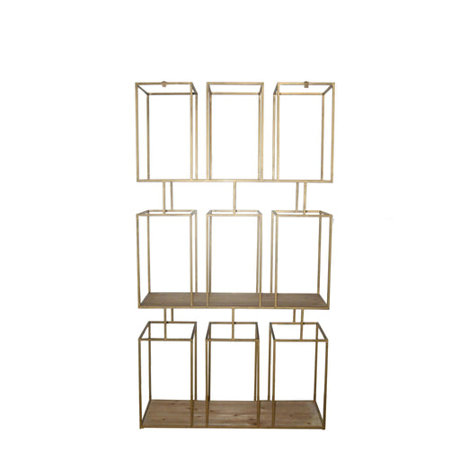 PTMD Alfa Natuurlijk Hout Metaal Open Kast Block-Vakkenkasten-PTMD