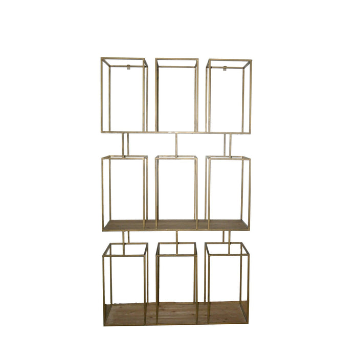 PTMD Alfa Natuurlijk Hout Metaal Open Kast Block-Vakkenkasten-PTMD