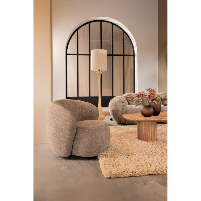 PTMD Aphrodite Taupe Fauteuil Pootacy 3 Mink Stof-Fauteuils-PTMD