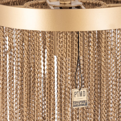 PTMD Brenton Goud Ijzer Chains Rond Hangend Lamp s-Hanglampen-PTMD