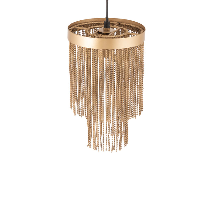 PTMD Brenton Goud Ijzer Chains Rond Hangend Lamp s-Hanglampen-PTMD