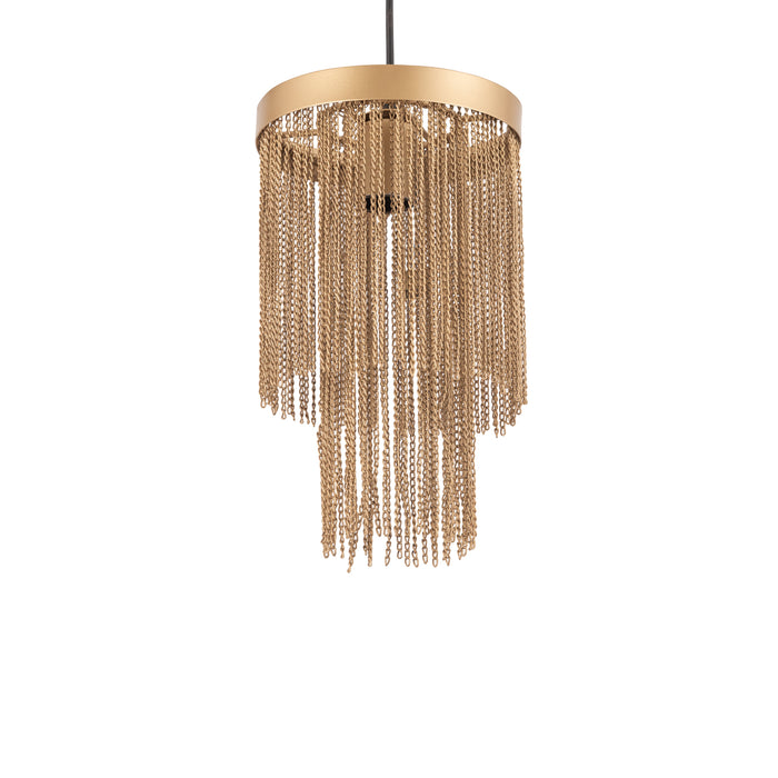 PTMD Brenton Goud Ijzer Chains Rond Hangend Lamp s-Hanglampen-PTMD