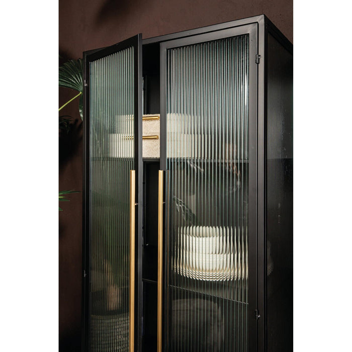 PTMD Caeleen Kast Zwart And Goud-Kasten-PTMD