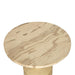 PTMD Callain Natuurlijk Mango Hout Bijzettafel Marmer Rnd s-Bijzettafels-PTMD