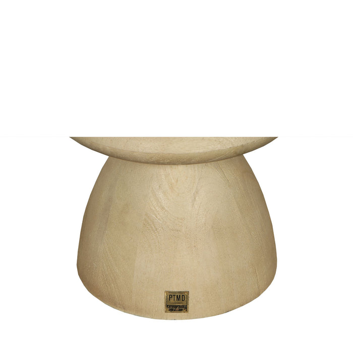 PTMD Callain Natuurlijk Mango Hout Bijzettafel Marmer Rnd s-Bijzettafels-PTMD