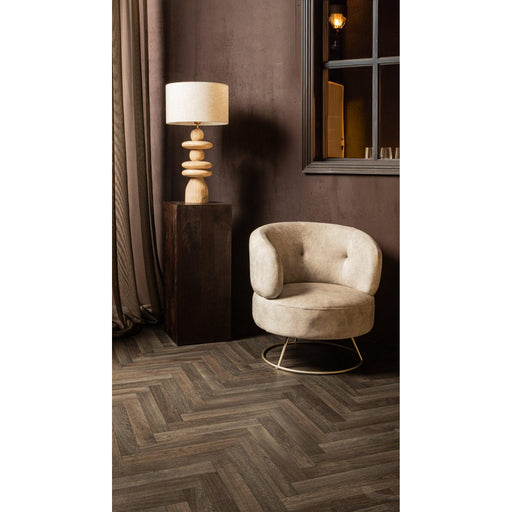 PTMD Carice Beige Fauteuil Infinity 2 Beige Goud Base-Fauteuils-PTMD