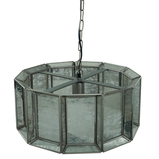 PTMD Cenna Messing Ijzer Hangend Lamp Antiek Rond Glas-Hanglampen-PTMD