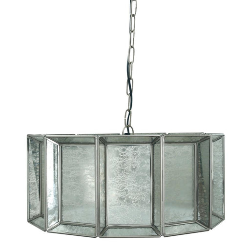 PTMD Cenna Messing Ijzer Hangend Lamp Antiek Rond Glas-Hanglampen-PTMD