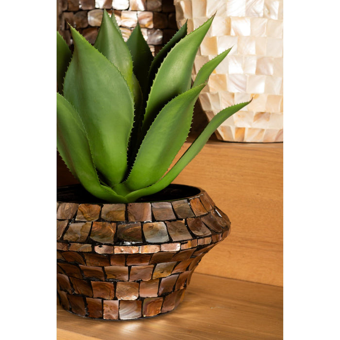 PTMD Chelsae Bronze Poly Rond Shell Spiegel Small-Spiegels-PTMD