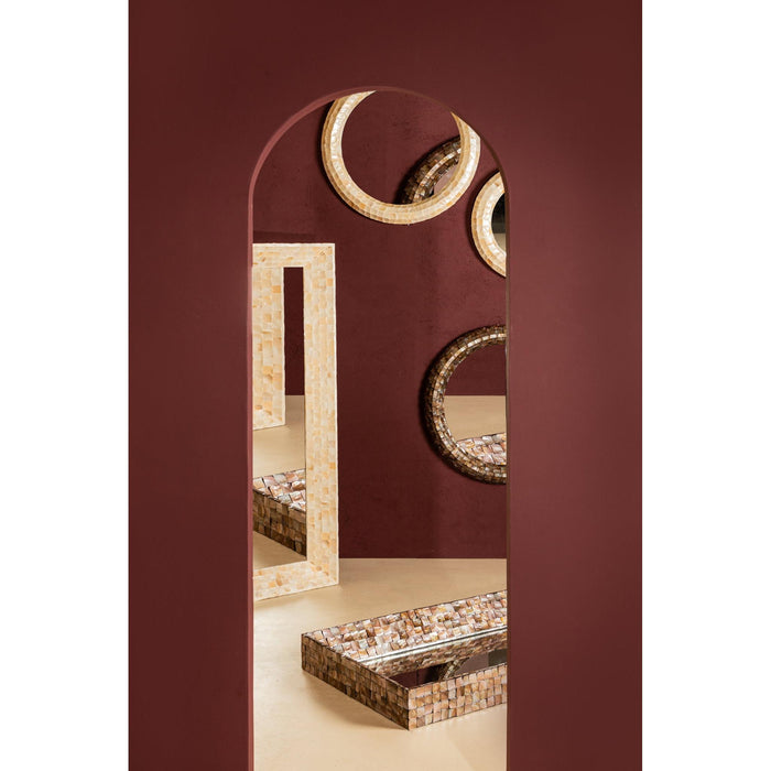 PTMD Chelsae Bronze Poly Rond Shell Spiegel Small-Spiegels-PTMD