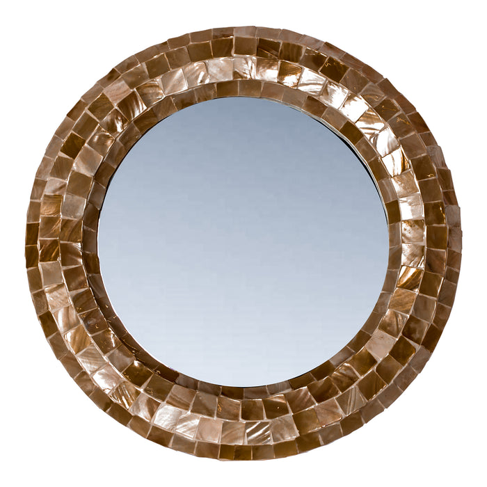 PTMD Chelsae Bronze Poly Rond Shell Spiegel Small-Spiegels-PTMD