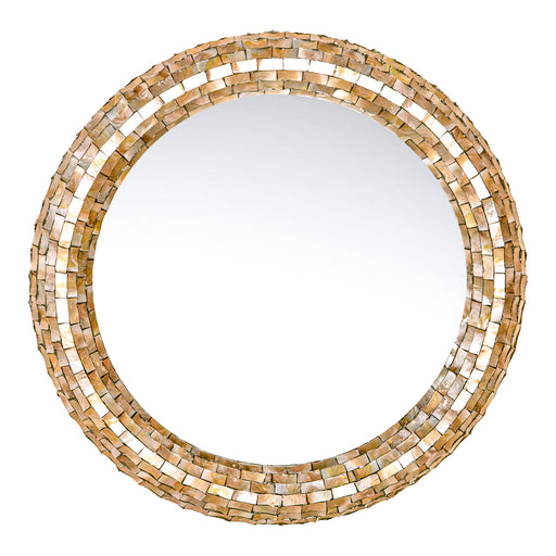 PTMD Chelsae Crème Poly Rond Shell Spiegel Large-Spiegels-PTMD