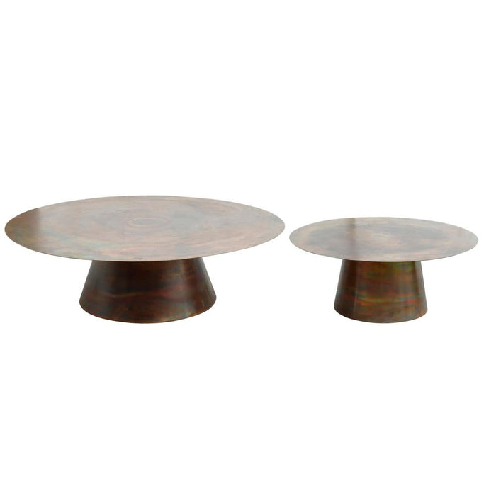 PTMD Comprador Koperkleurig Ijzer Coffeetable Rond sv2-Salontafels-PTMD
