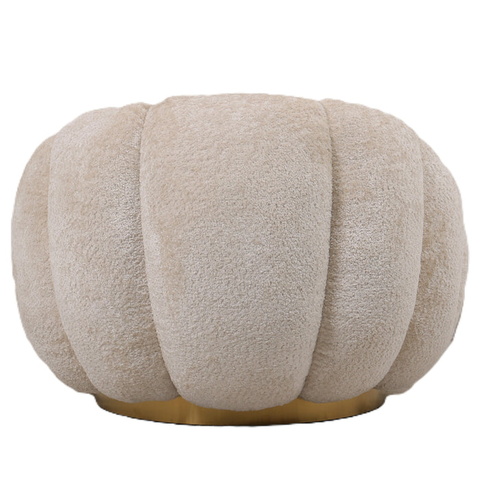 PTMD Daisy Fauteuil Crème Euphoria 2 Goud Base-Fauteuils-PTMD