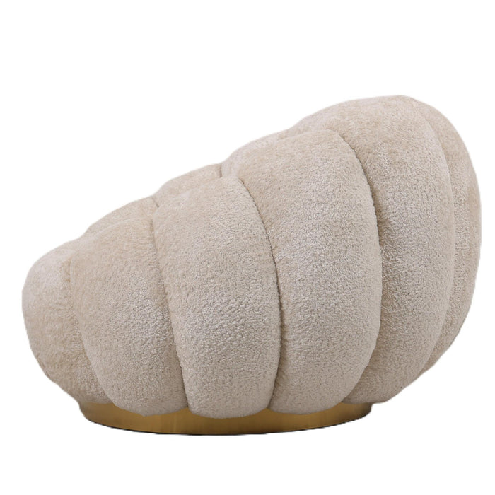 PTMD Daisy Fauteuil Crème Euphoria 2 Goud Base-Fauteuils-PTMD