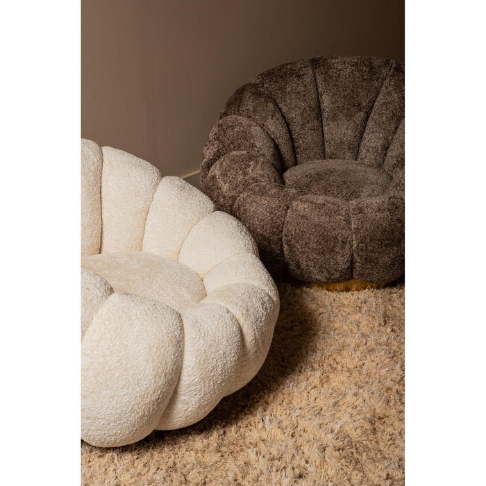 PTMD Daisy Fauteuil Crème Euphoria 2 Goud Base-Fauteuils-PTMD