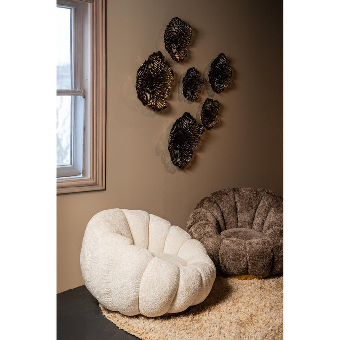 PTMD Daisy Fauteuil Crème Euphoria 2 Goud Base-Fauteuils-PTMD