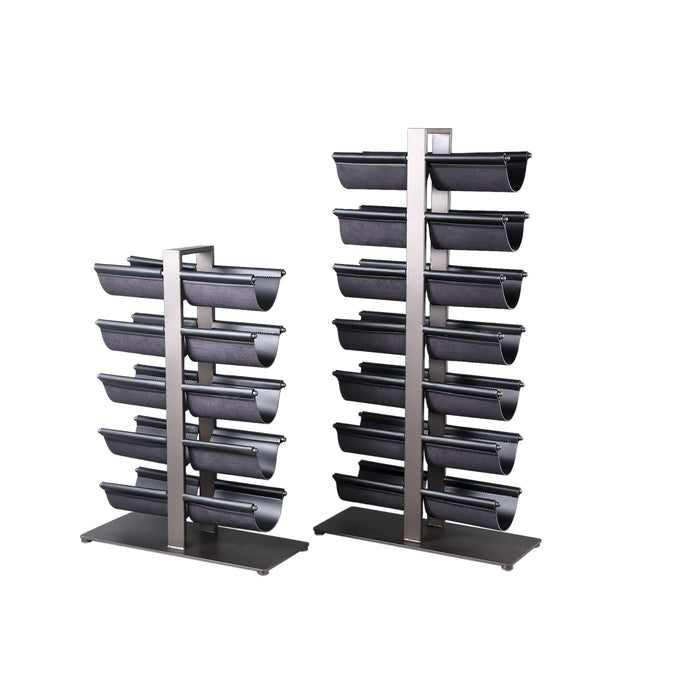 PTMD Davitt Zwart Steel Winerack pu Leer Holders l-Wijnrekken-PTMD