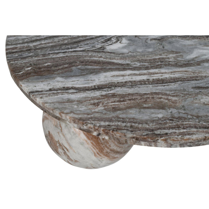 PTMD Diro Beige Marmer 3 Ball Coffeetable Rond-Salontafels-PTMD