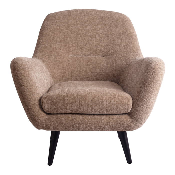 PTMD Donny Crème Fauteuil Zwart Houten Poots-Fauteuils-PTMD