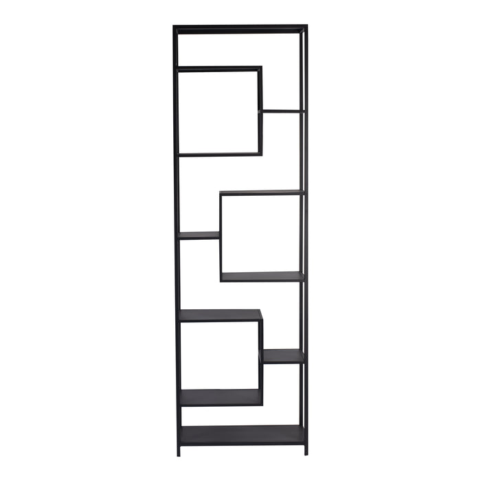 PTMD Duana Playful Zwart Ijzer Open Kast Hoog-Vakkenkasten-PTMD