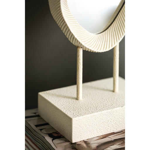 PTMD Eilish Wit Poly Organisch Spiegel on Mdf Base Hoog-Spiegels-PTMD