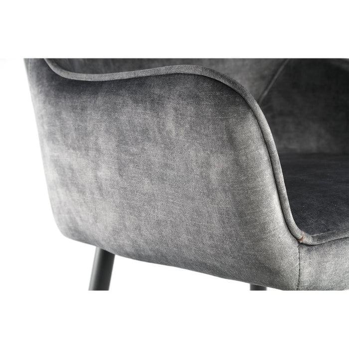 PTMD Fal Low Fluweel Antraciet Bar Kruk Zwart Metaal le-Barkrukken-PTMD