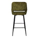 PTMD Fallon Fluweel Groen Bar Kruk Zwart Metaal Poot kd-Barkrukken-PTMD