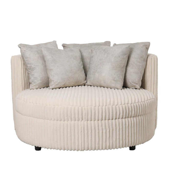 PTMD Fayen Taupe Fauteuil Ambience 2 Crème 5 Kussens-Fauteuils-PTMD