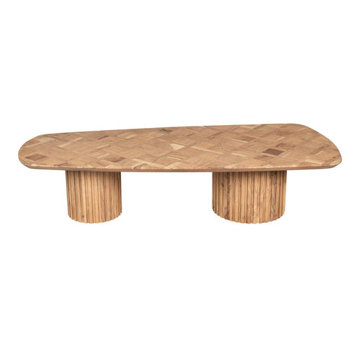 PTMD Fieron Natuurlijk Houten Salontafel Double Rnd Base-Salontafels-PTMD