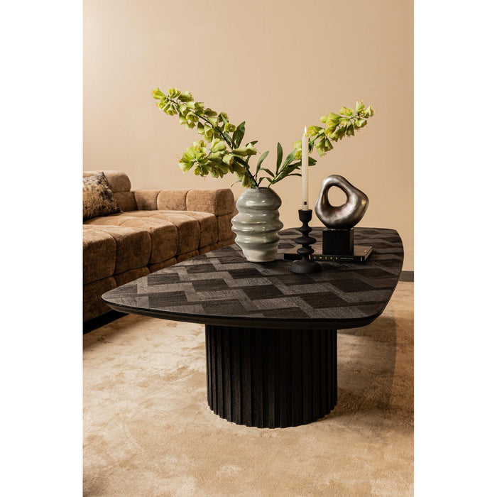 PTMD Fieron Zwart Houten Salontafel Double Rond Base-Salontafels-PTMD