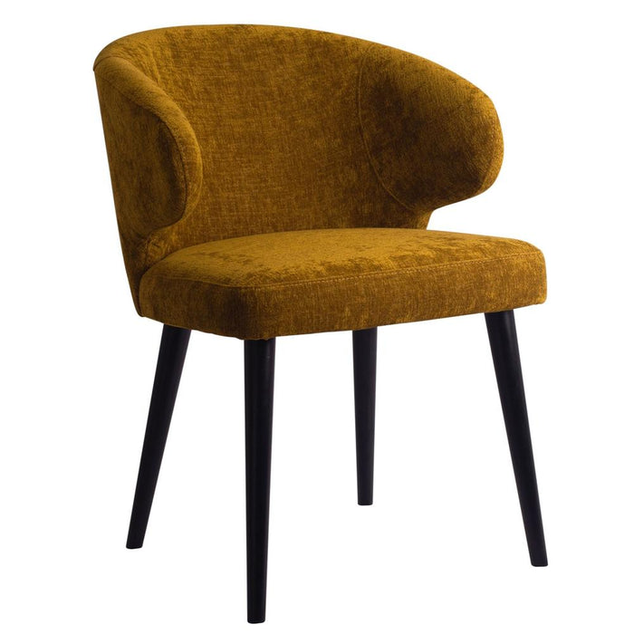 PTMD Fiori Geel 6057 Eetkamerstoel Zwart Hout Poots-Eetkamerstoelen-PTMD