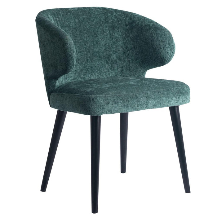 PTMD Fiori Petrol 502 Eetkamerstoel Zwart Hout Poots-Eetkamerstoelen-PTMD