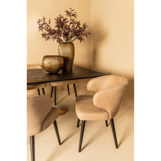PTMD Fiori Sand Mio Vegan Leer Eetkamerstoel-Eetkamerstoelen-PTMD